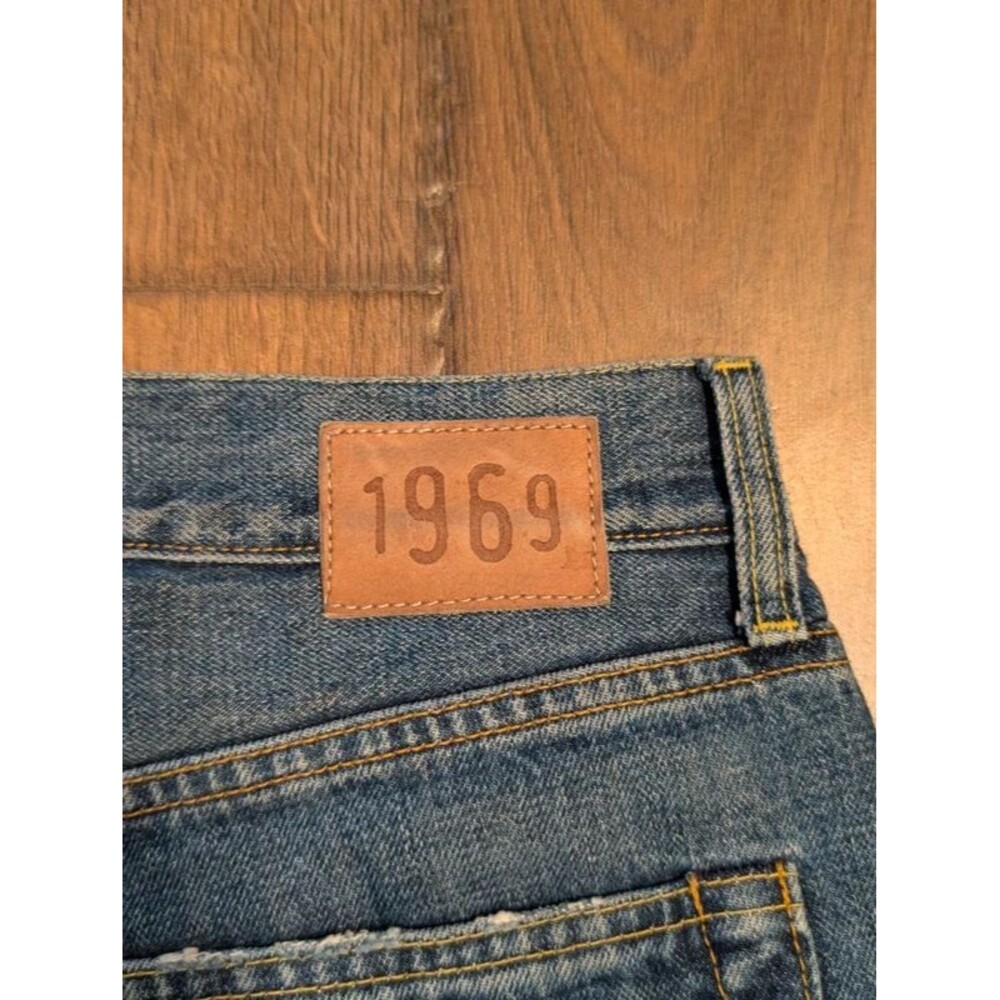 Gap 1969 Double Knee Button Fly Selvedge Jeans Men's Size 34x32 Medium Wash Made - Picture 13 of 14